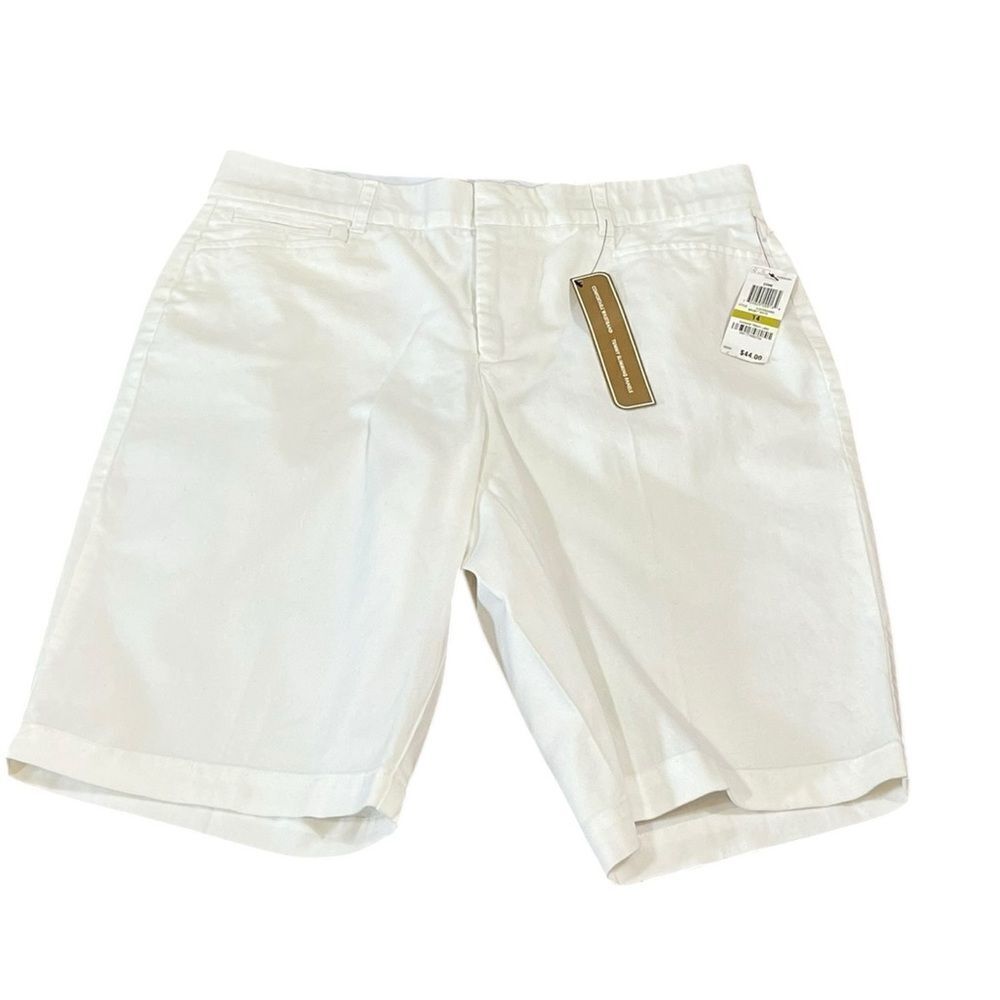 JM Collection White Bermuda Shorts, Size 14, NWT